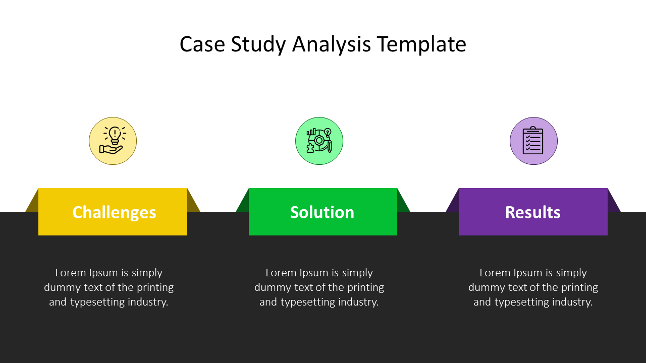 Multi-Color Case Study Analysis Template PPT Slide